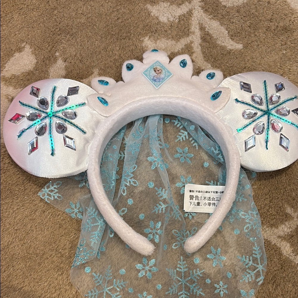 Disney Parks Elsa Snowflake Mouse Ears